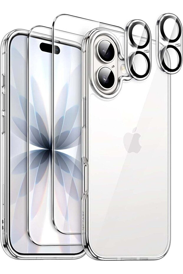 مجموعة غطاء خلفي شفاف وواقي شاشة خماسي الأبعاد لهاتف آيفون 17 - 1