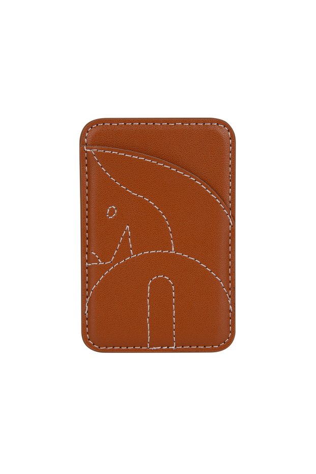 Phone Back Tan Leather Magsafe Card Holder Wallet Dk320