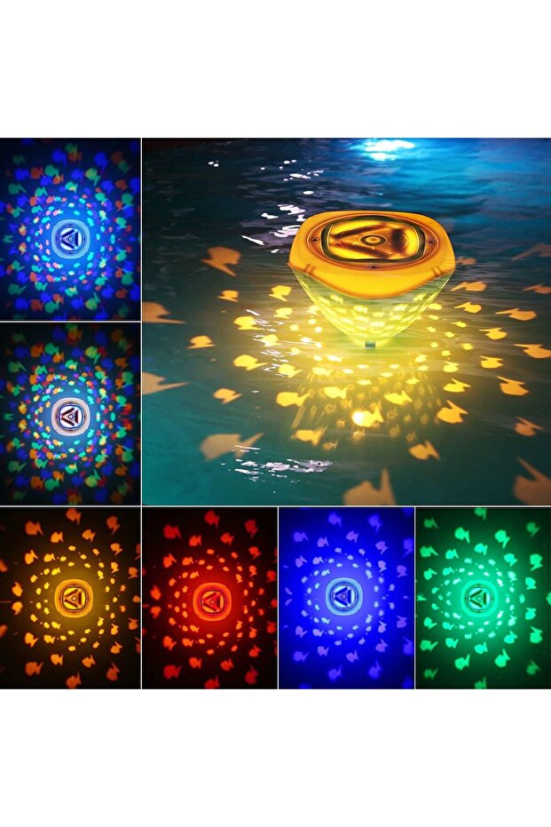 Floating Fish-Pattern Pool Light - Color-Changing LED (4 Colors, 2 Modes) - 1