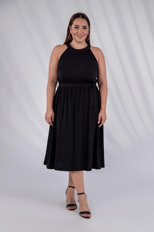 Women's Plus Size Off Shoulder Long Dress Black