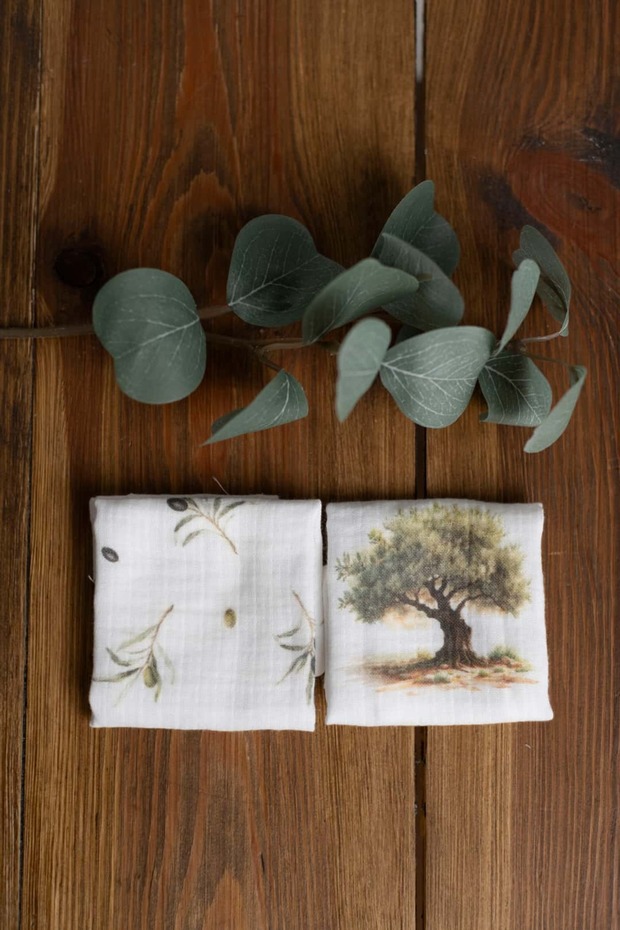 Newborn Baby Mouth Wipes 2 Layers Muslin Patterned