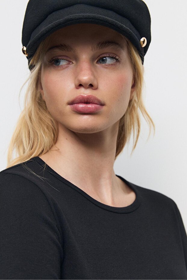 Basic uzun kollu pamuklu tişört - 3