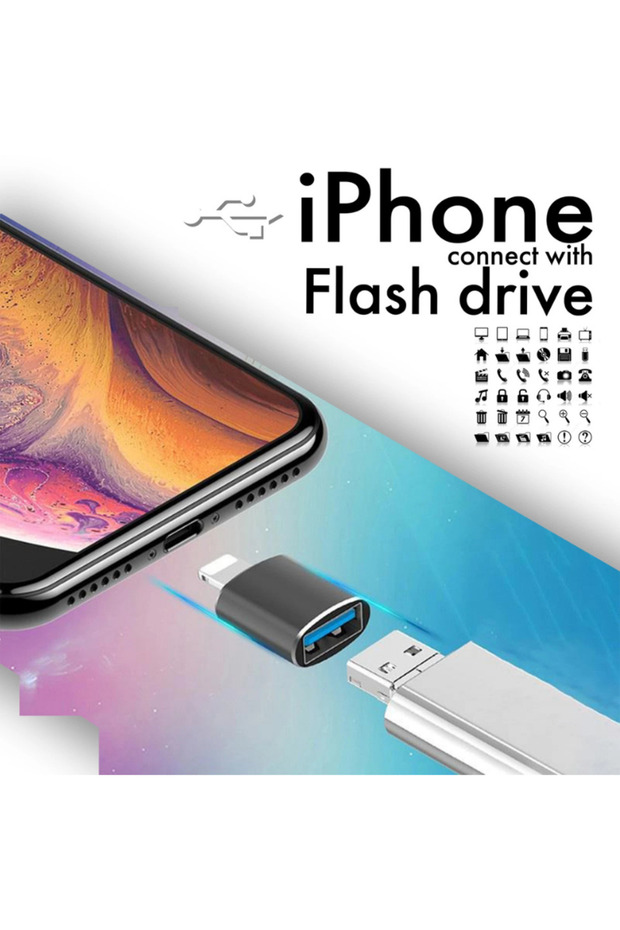 جهاز تركيب ذاكرة فلاش لآيفون، محول لايتنينج يو إس بي، محول OTG - 4