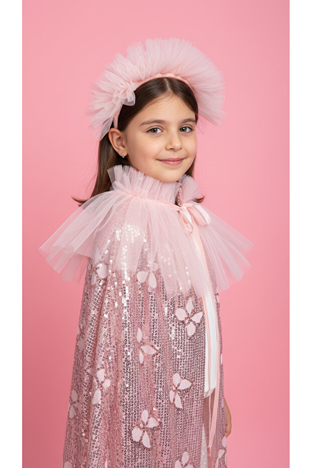 Sequin Butterfly Girls' Cape and Crown Set