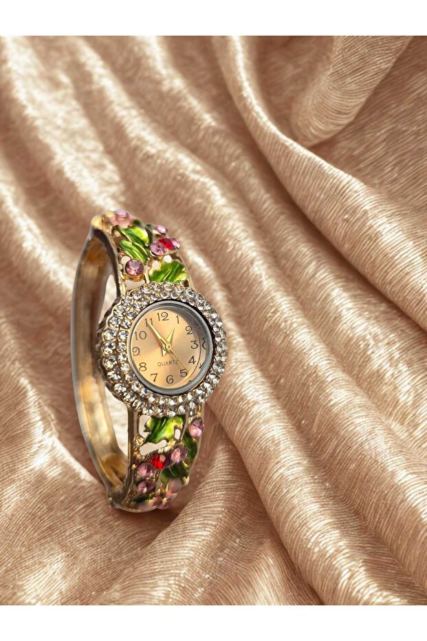 Çiçekli Kelepçe Saat - 3