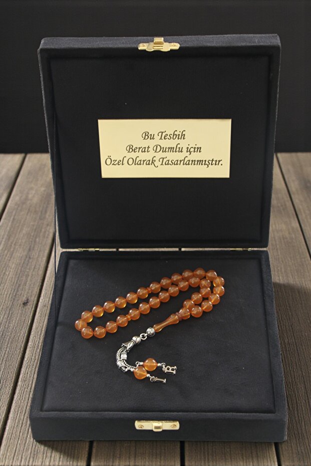 Special Lettered Fire Amber Prayer Beads – Premium Special Boxed Gift Set - Certified Amber