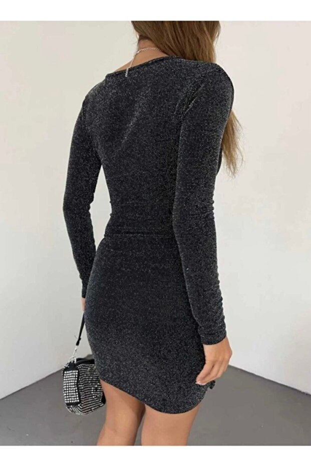 Kruvaze Simli Elbise - 3