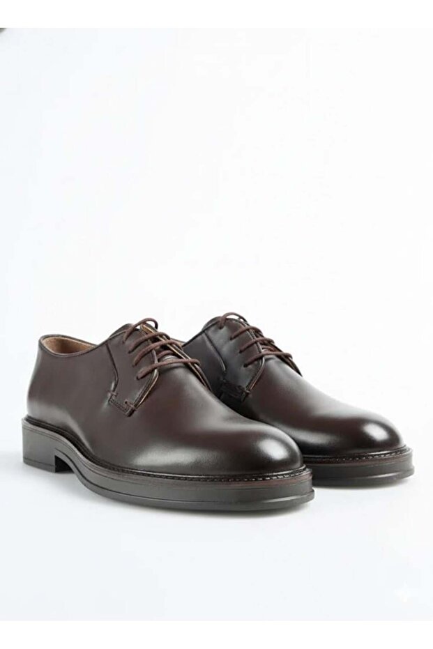 Men's Brown Genuine Leather Lace-Up Shoes - Rogue