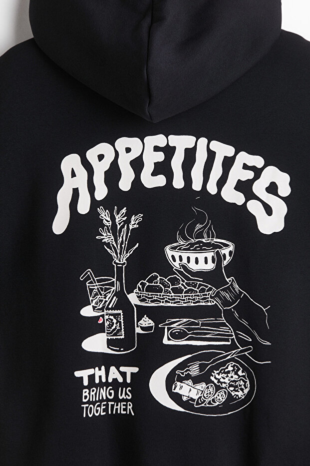 Baskılı ve Kapüşonlu Üst Relaxed Fit - 2