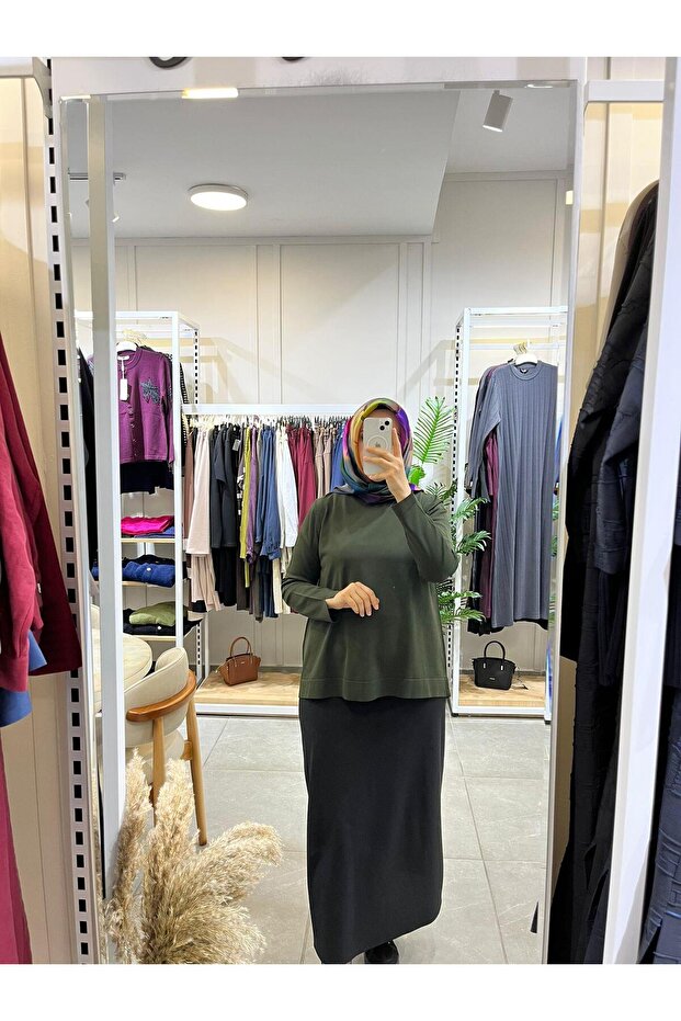 902 Basic Merserize Tunik Haki - 1