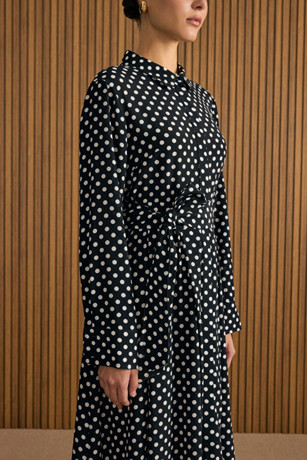 Puantiye Viscon Elbise - 6