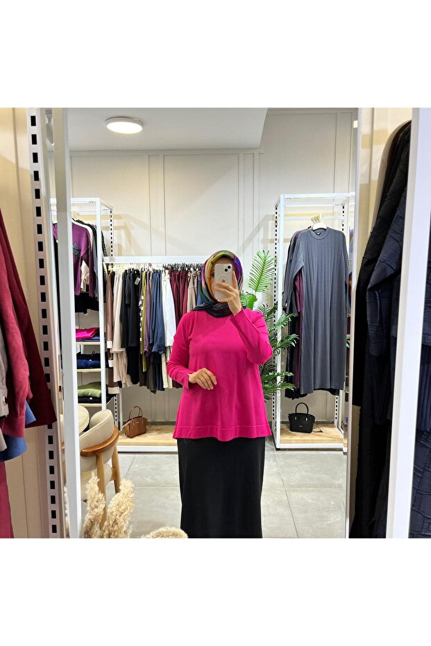 902 Basic Merserize Tunik Fuşya - 1