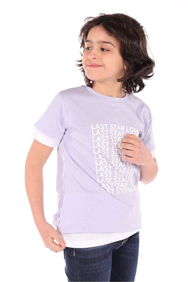 Boy's Printed Crew Neck Short Sleeve T-Shirt