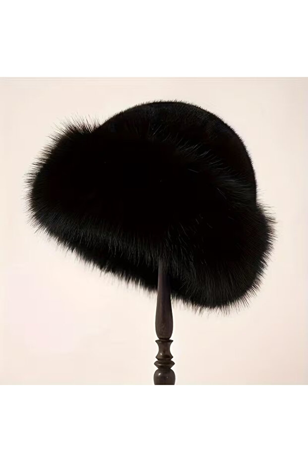 Soft Plush Hat - Black Fur Kalpak