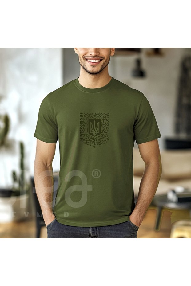 Ukraine National Motive Printed - Military - Khaki - Black