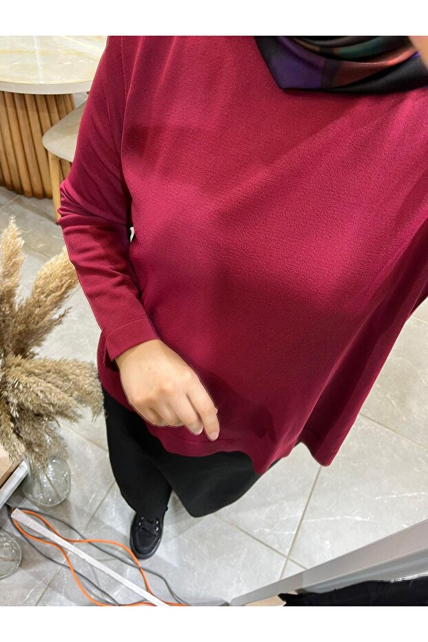 902 Basic Merserize Tunik Vişne - 3