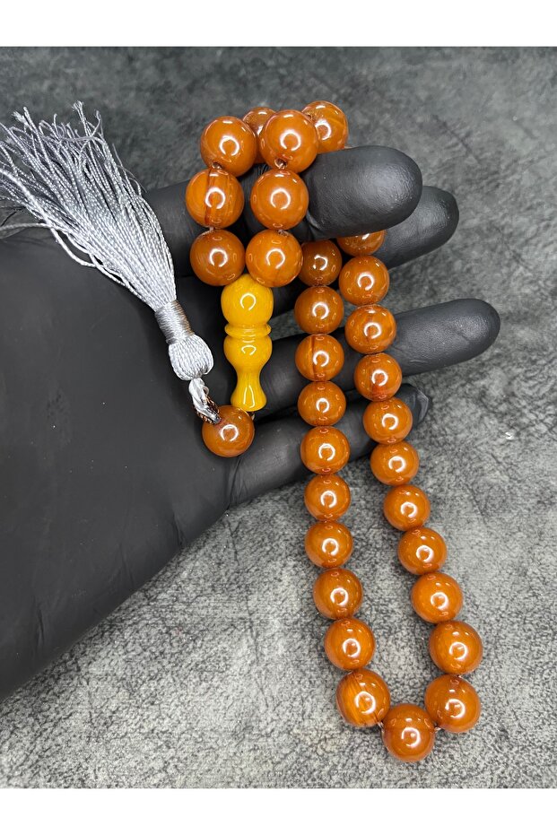 Large Size Rope Tasseled High End Tightening Amber Prayer Beads