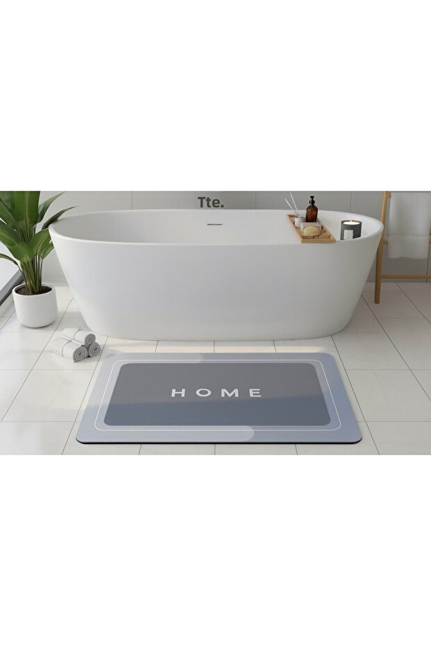 Ultra Absorbent Gray Bath Mat with Non-Slip Backing - Safe and Dry Floor Mat 40X60 cm