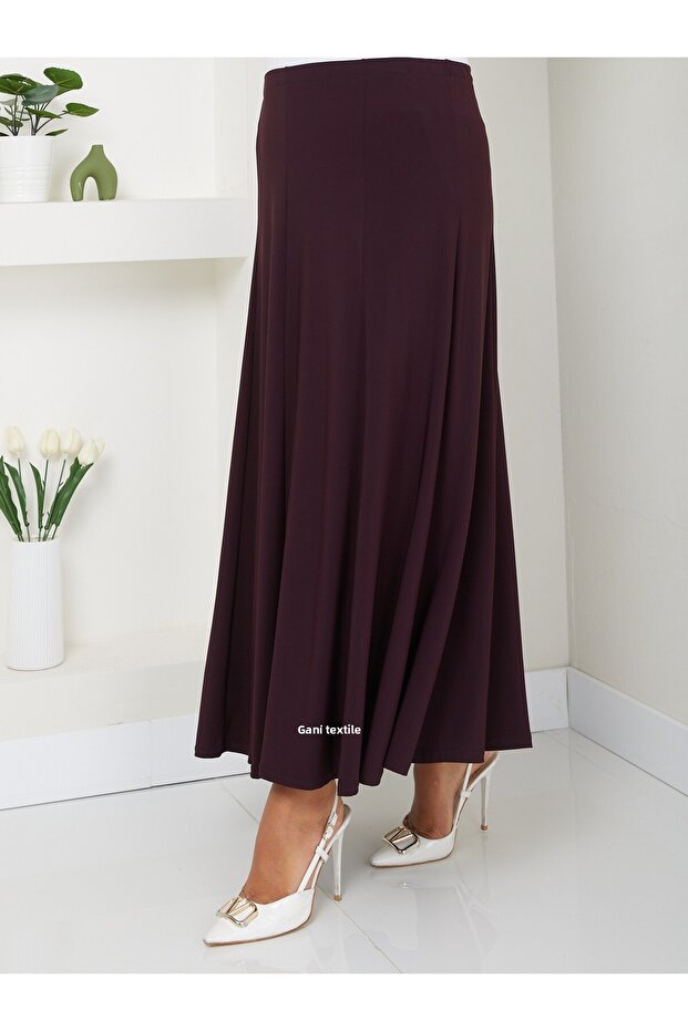 Günay Karaca Elastic Waist Plus Size Mother's Skirt - Sendy Fabric