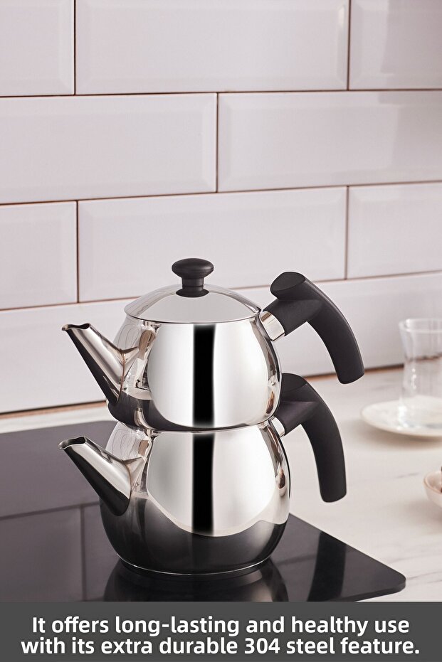 Σετ μαύρης τσαγιέρας Adelya Induction Base Mini Size - 3