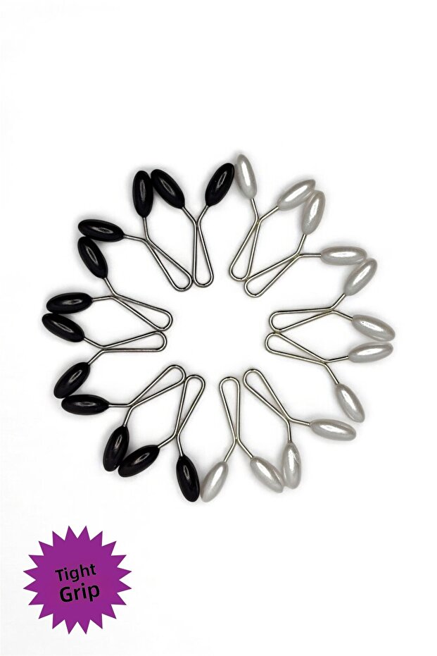 Scarf Shawl Clip 12 Pieces Barley Model Clips (6 Black and 6 White) Women's Hijab Accessory Needle