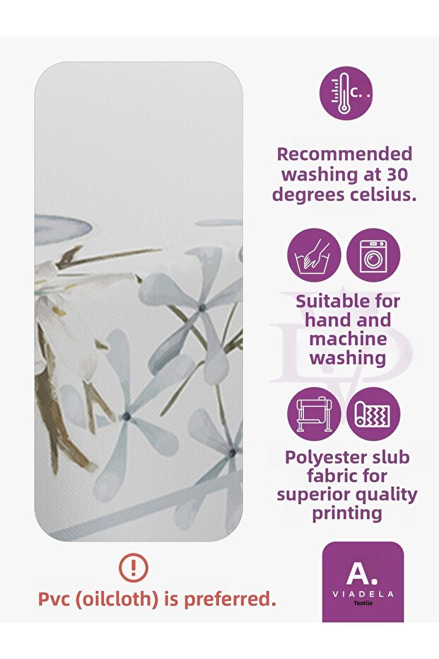 Practical Flower Patterned Tablecloth Suitable for Daily Use - 5