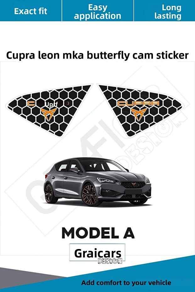 مجموعة ملصقات الزجاج الأمامي على شكل فراشة من Cupra LEON MK4 / الموديل A