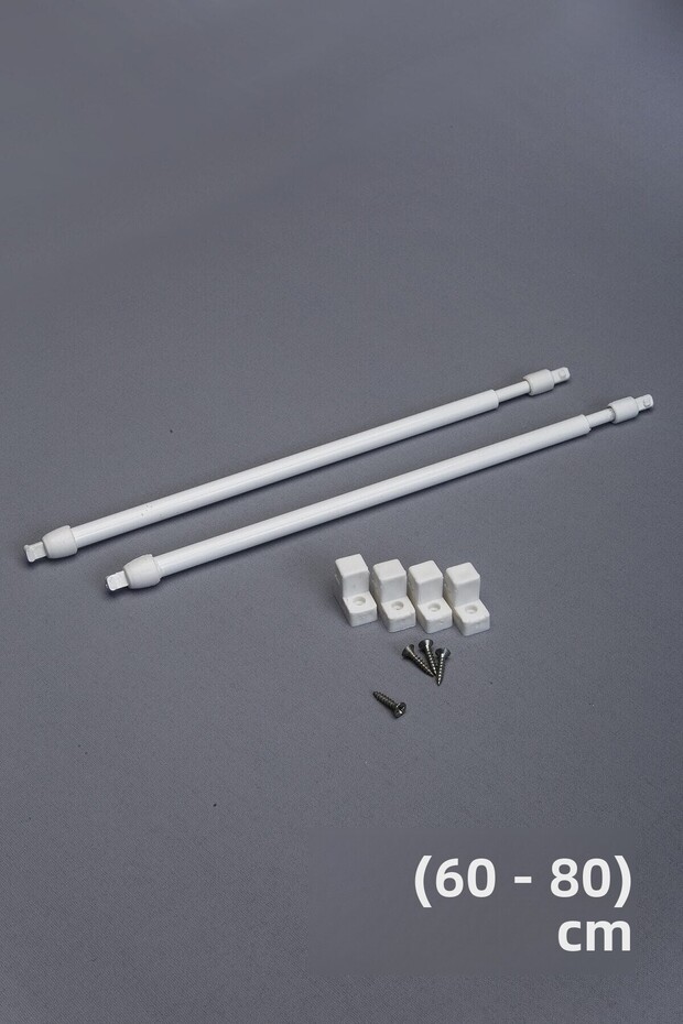 60 - 80 Cm Adjustable Brizing Rod, 2 Aluminum Curtain Pipes, 4 Heads