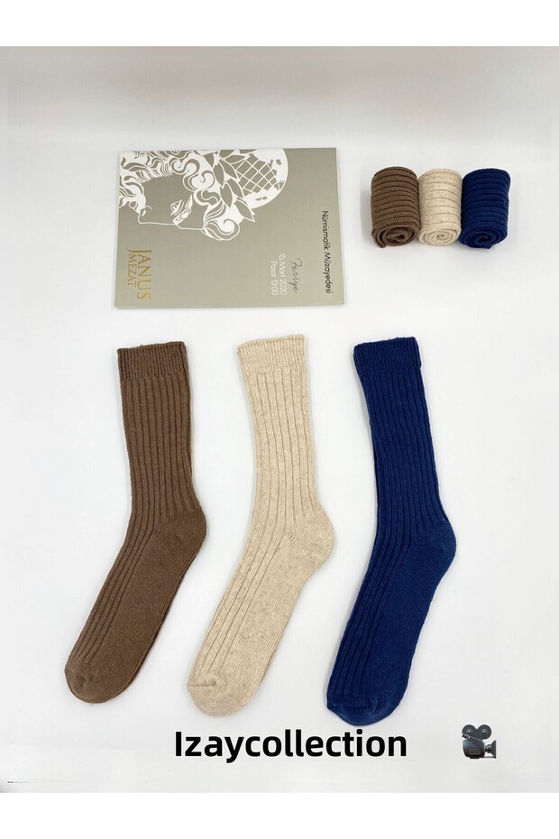 3 Pieces of Special Alpaca Wool Socks Unisex Wool Boot Socks