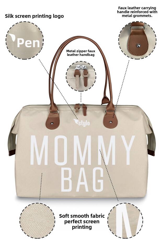 Mommy Bag Usa Mother Baby Care and Women's Bag - Beige - 3