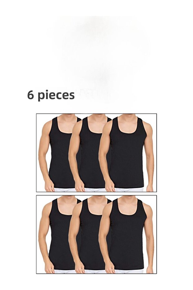 100% Cotton Men's Black Classic 6-Pack Combed Athlete