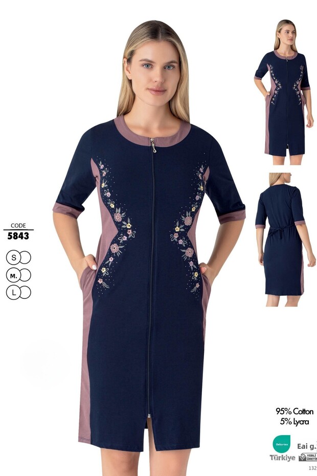 Women's Cotton Lycra Zippered Dress 5843