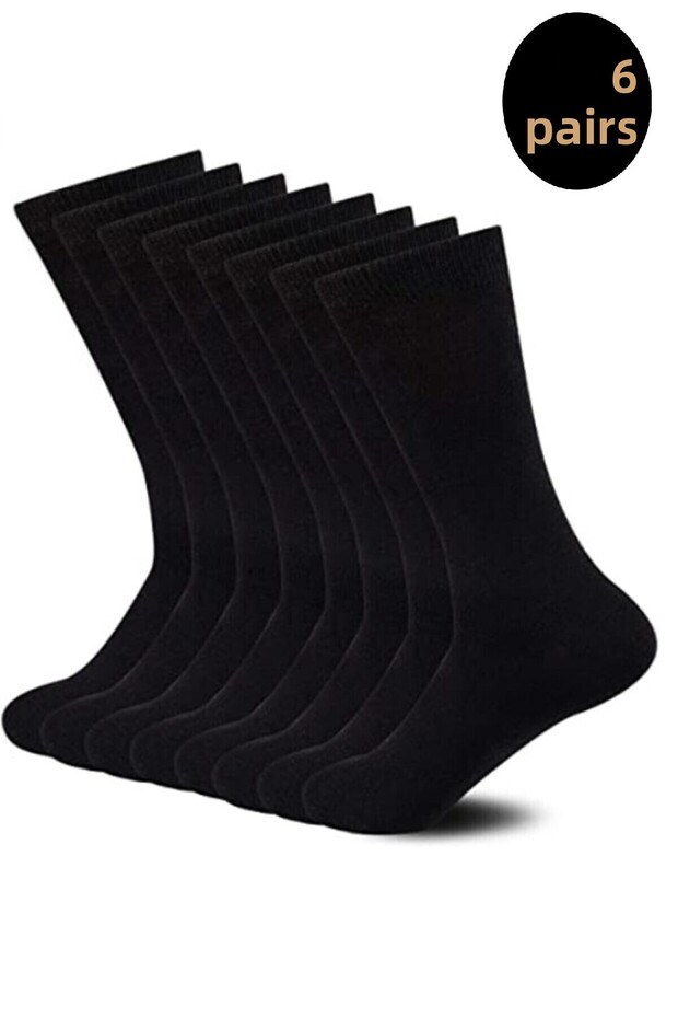 Unisex Bamboo Seamless Socks Black Color 6 Pairs
