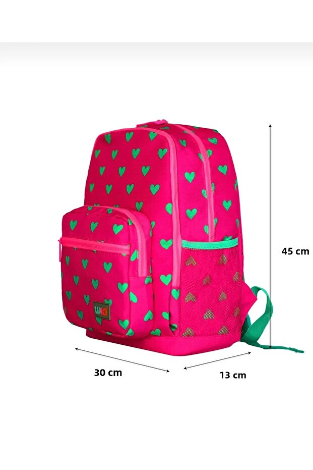 Heart Patterned School Bag Set - 4