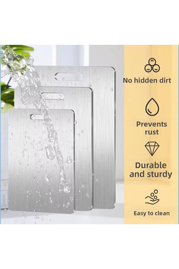 Stainless Steel Cutting Board - LARGE - MEDIUM - SMALL SIZE 3-PIECE SET