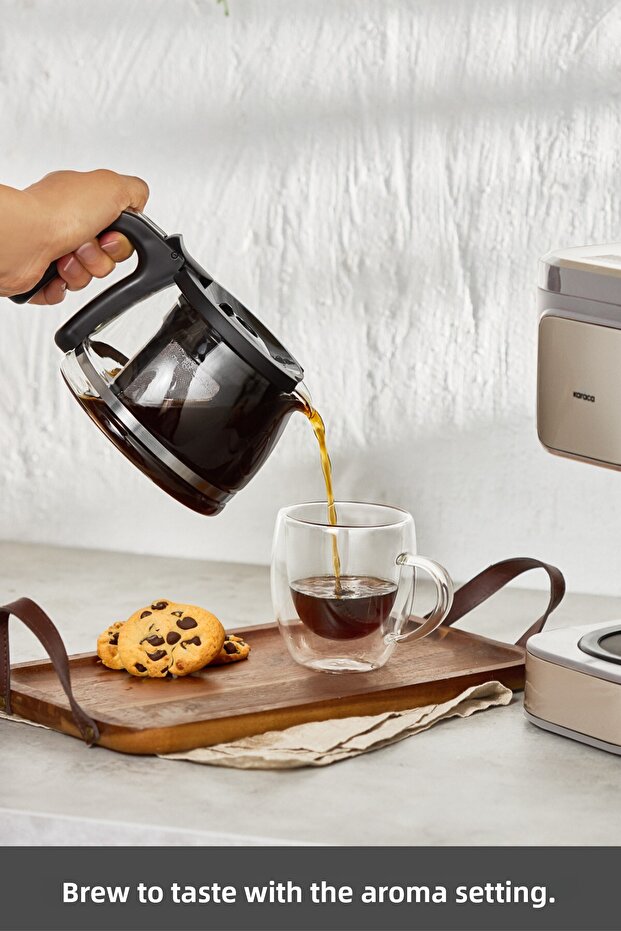 ماكينة Just Coffee Aroma 2 في 1 لتحضير القهوة المفلترة والشاي، باللون اللاتيه - 5