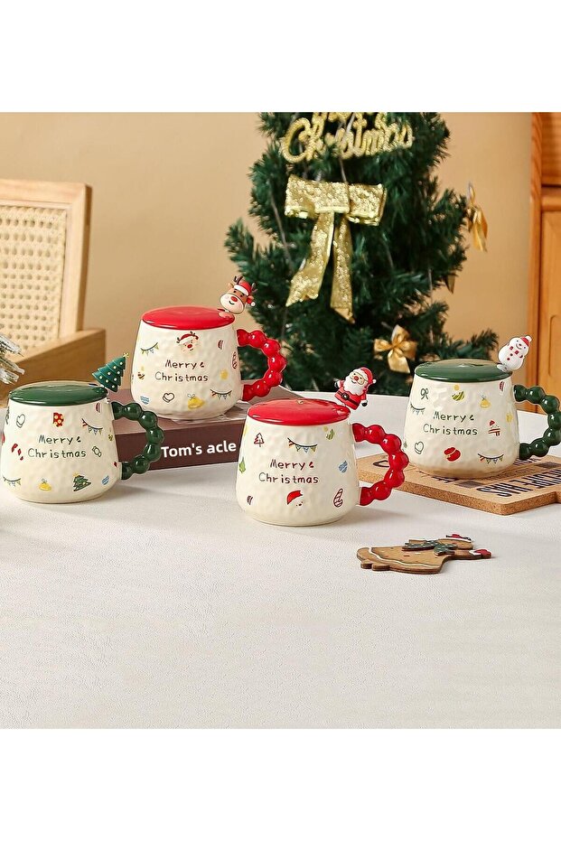 كوب سيراميك منقوش بنقوش عيد الميلاد - 3