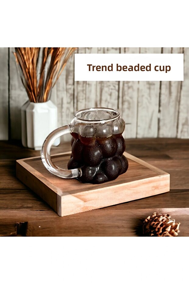 Bead Shaped Coffee Latte Soft Drink Cup Heat Resistant Borosilicate Cup