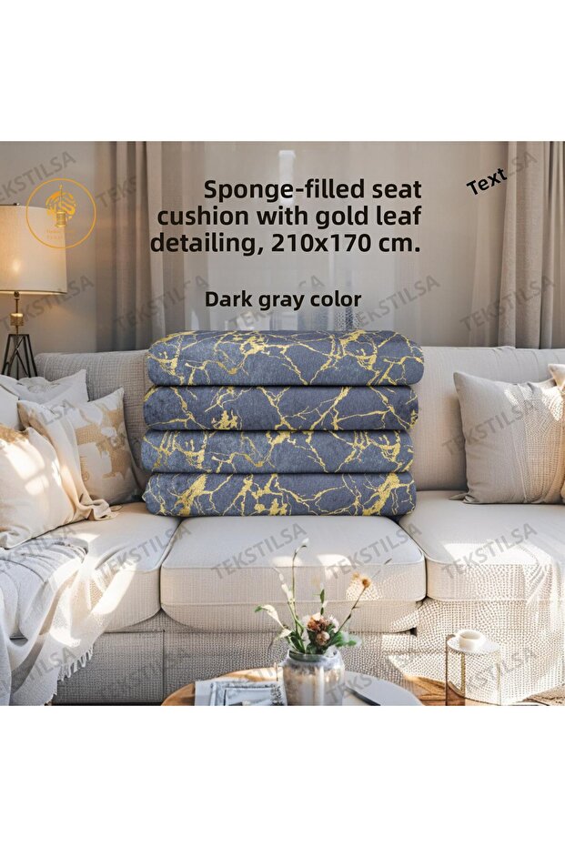 Sofa Sofa Bed Cover New Fashion Gold Leaf Decorative Glitter Anthracite Sponge Sofa Cover 1pc
