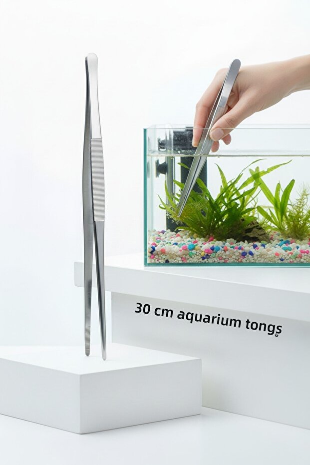 Long 30 cm Steel Tweezers - Aquarium Tongs