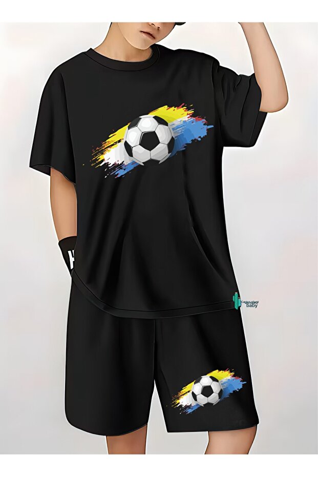 Football Printed Shorts T-Shirt Set