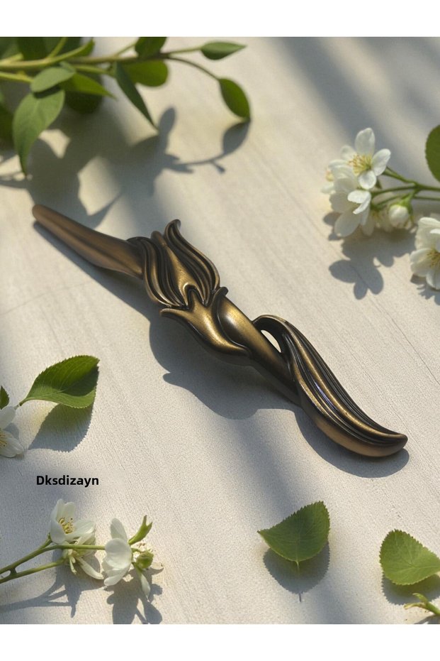 Buket 128-160mm Heavy Metal Handle - Special Hand Opening Antique Yellow - Furniture Drawer Cabinet Handle Premium