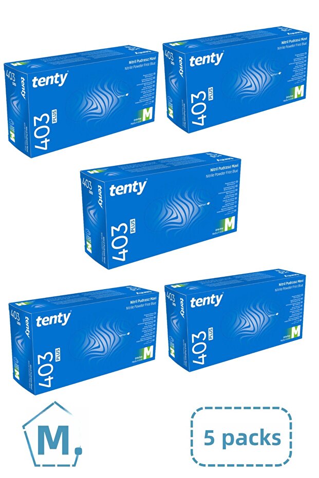 Blue Powder-Free Nitrile Gloves Size m 5 Boxes of 100