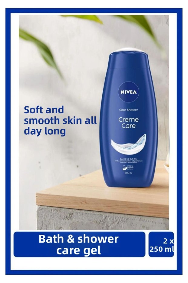Creme Care Bath and Shower Gel 250ml, Intensive Moisturization with Care Oils, Unique Fragrance, X2Pcs