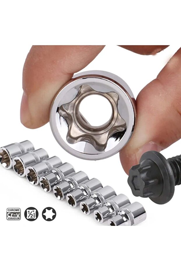1/2 Internal Torx E Socket Set 9 Pieces - 2