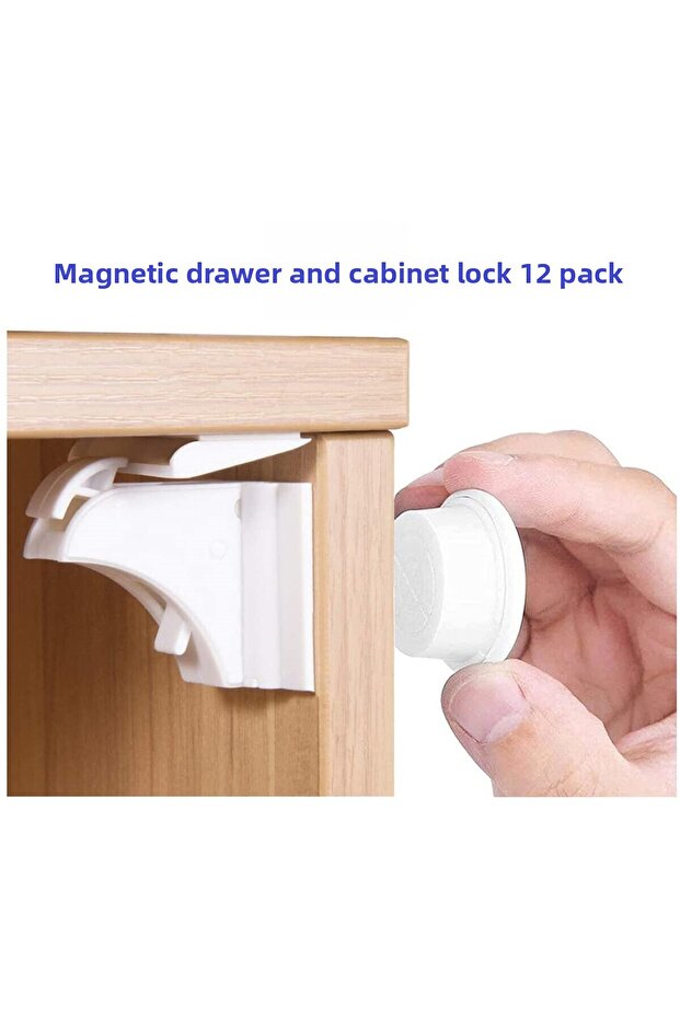 Baby Child Drawer Cabinet Safety Lock Invisible Hidden Durable Magnetic Safety Lock (12 Pcs)