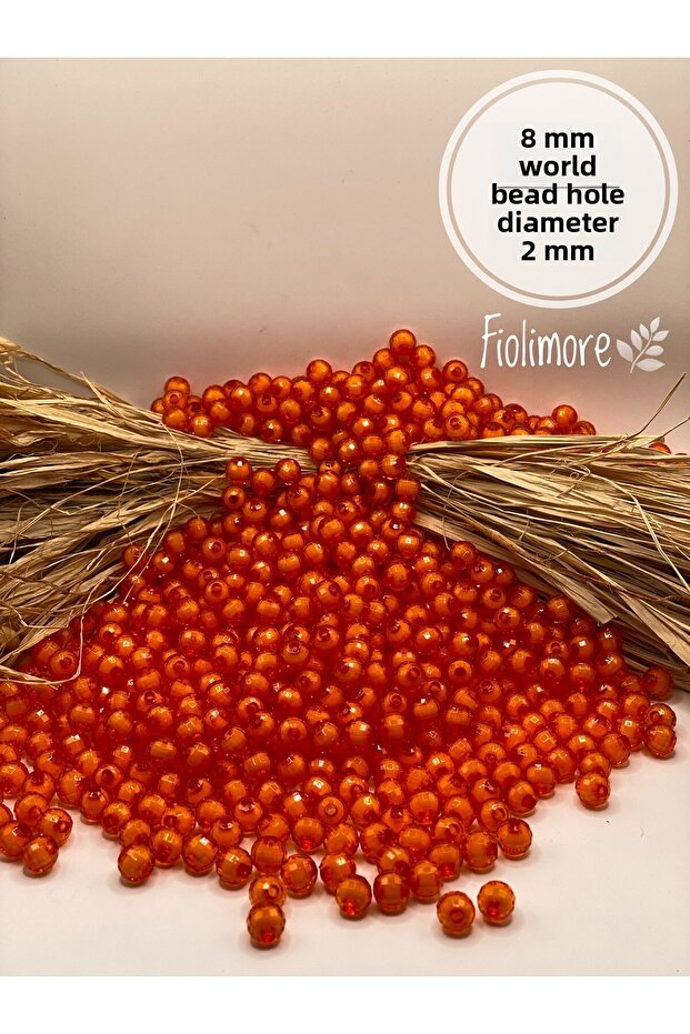 95 Pieces Orange Earth Beads Inner Beaded Bracelet Jewelry Design Bag Beads 25 Grams