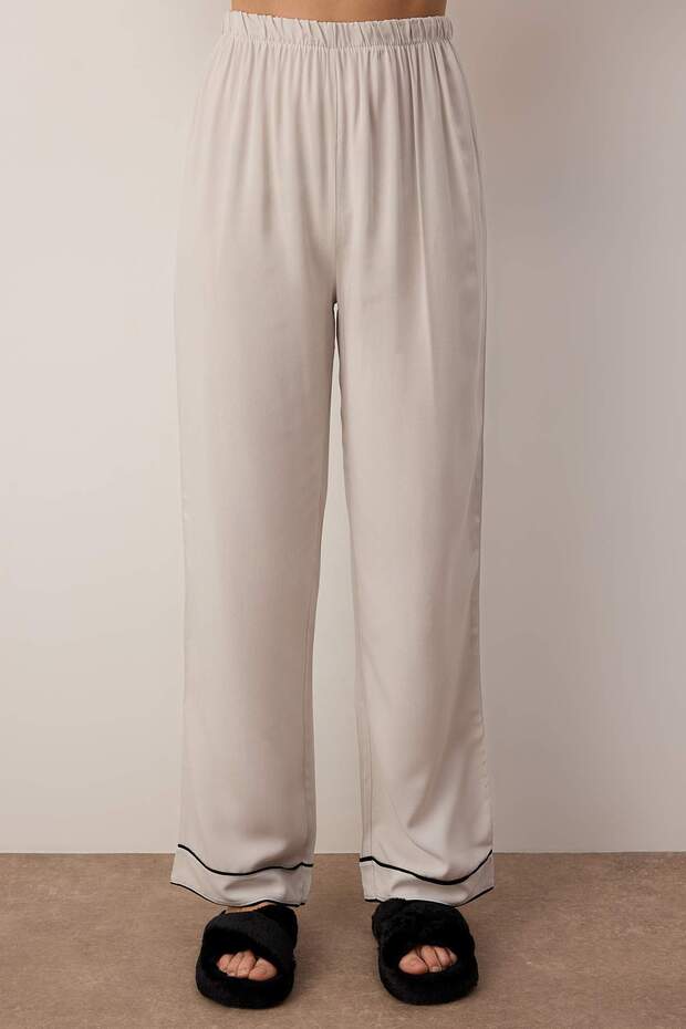 Szary zestaw piżamowy z wiskozowej tkaniny THMAW21PT0292 - 3