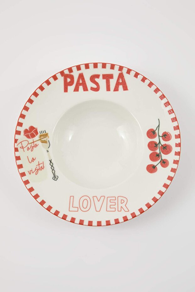 Pasta Lovers Desenli Porselen Makarna Tabağı TPHAW25TBK00004 - 2