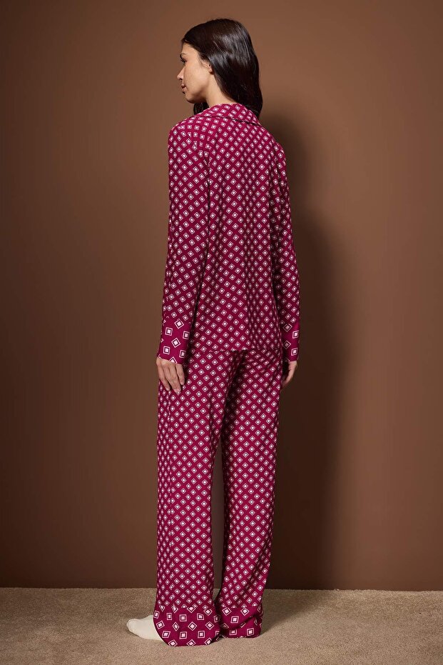 Mürdüm Etnik Viskon Dokuma Pijama Takımı THMAW26PT00112 - 4